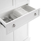 White Traditional Kitchen Pantry Cabinet with Drawer and Adjustable Shelves, Single