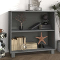 Dark Gray/Honey Brown/White 2-Shelf Solid Pine Sideboard, 33.5"W