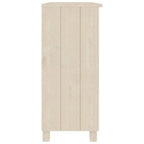 Dark Gray/Honey Brown/White 2-Shelf Solid Pine Sideboard, 33.5"W