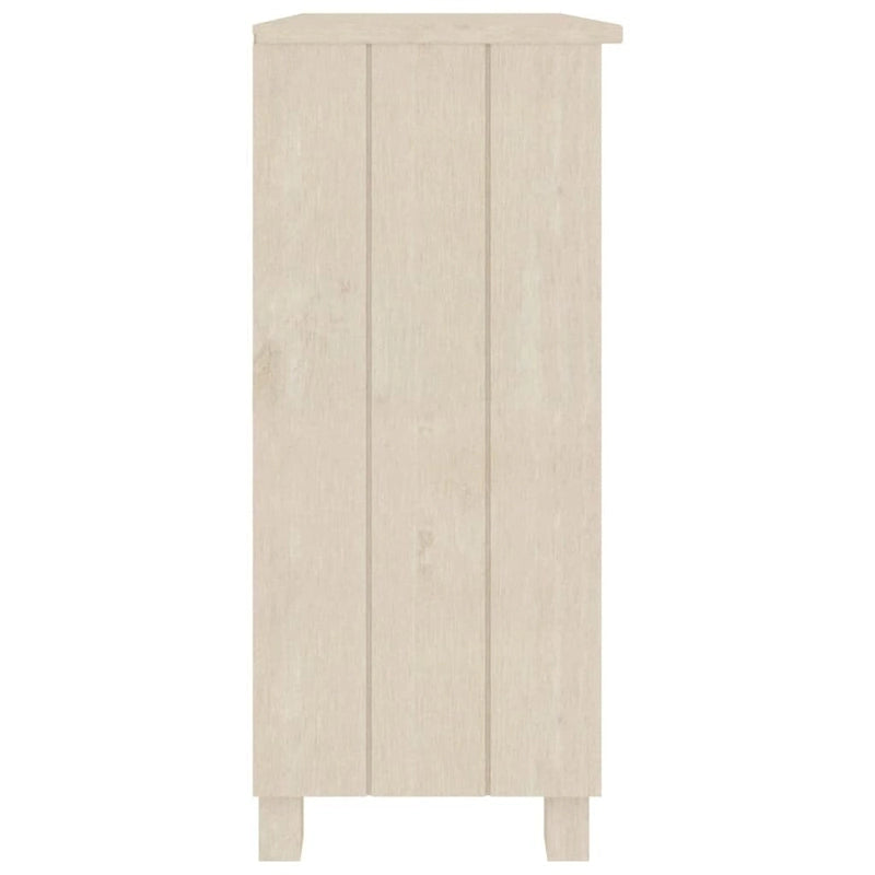 Dark Gray/Honey Brown/White 2-Shelf Solid Pine Sideboard, 33.5"W