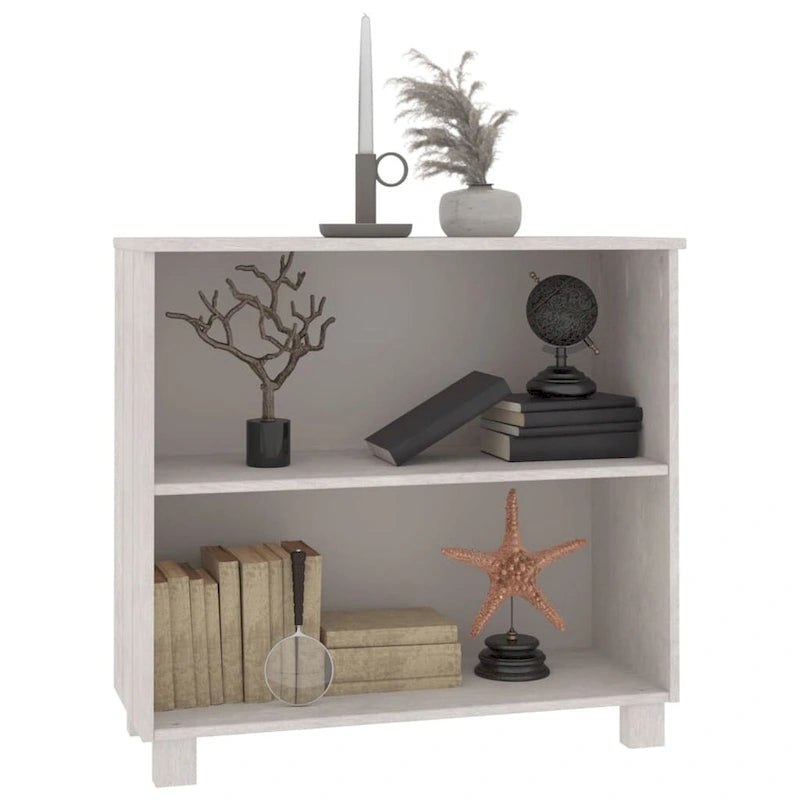 Dark Gray/Honey Brown/White 2-Shelf Solid Pine Sideboard, 33.5"W