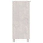 Dark Gray/Honey Brown/White 2-Shelf Solid Pine Sideboard, 33.5"W