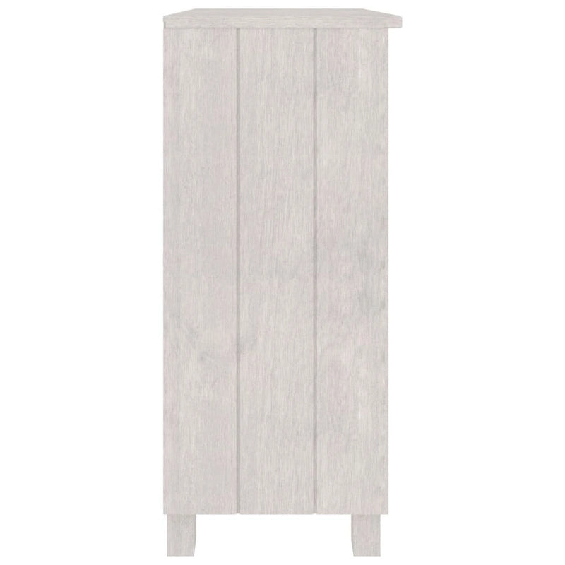 Dark Gray/Honey Brown/White 2-Shelf Solid Pine Sideboard, 33.5"W