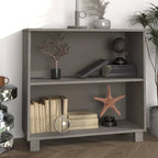 Dark Gray/Honey Brown/White 2-Shelf Solid Pine Sideboard, 33.5"W