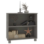 Dark Gray/Honey Brown/White 2-Shelf Solid Pine Sideboard, 33.5"W