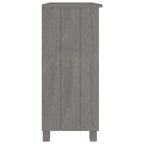 Dark Gray/Honey Brown/White 2-Shelf Solid Pine Sideboard, 33.5"W