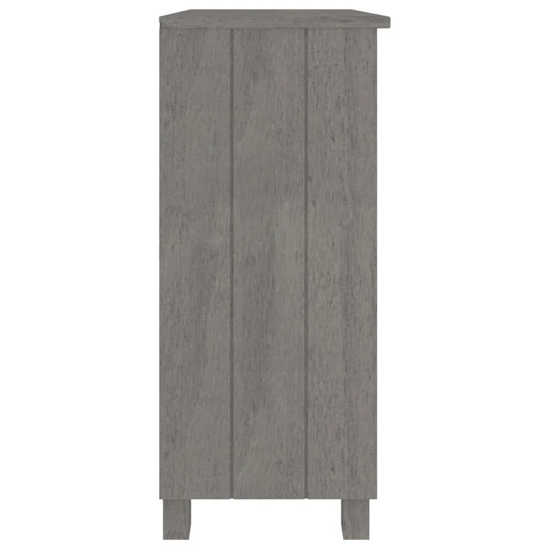 Dark Gray/Honey Brown/White 2-Shelf Solid Pine Sideboard, 33.5"W