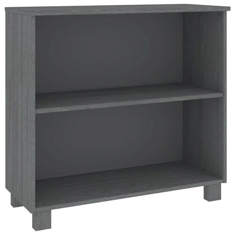 Dark Gray/Honey Brown/White 2-Shelf Solid Pine Sideboard, 33.5"W