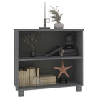 Dark Gray/Honey Brown/White 2-Shelf Solid Pine Sideboard, 33.5"W