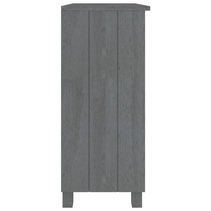 Dark Gray/Honey Brown/White 2-Shelf Solid Pine Sideboard, 33.5"W