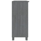 Dark Gray/Honey Brown/White 2-Shelf Solid Pine Sideboard, 33.5"W