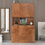 70.87 Tall Wardrobe& Kitchen Cabinet, with 6-Doors, 1-Open Shelves and 1-Drawer for bedroom