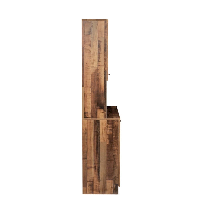 70.87 Tall Wardrobe& Kitchen Cabinet, with 6-Doors, 1-Open Shelves and 1-Drawer for bedroom