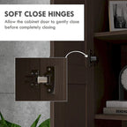 69 Tall Storage Cabinet with Movable Storage Shelves, Modern Style Pantry Cupboard Cabinet with Soft Close Doors, Coffee