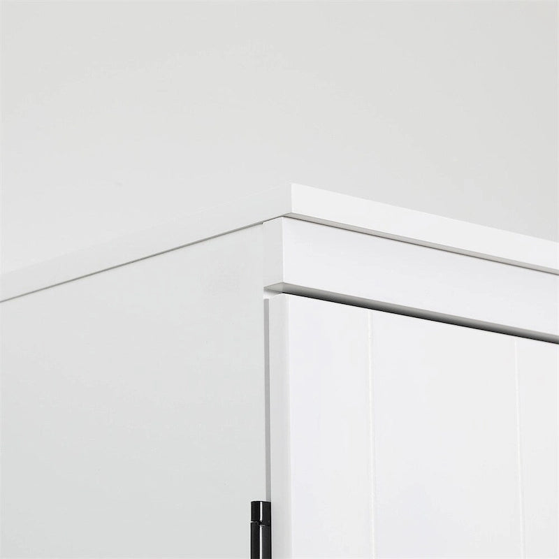 White 4-Door Kitchen Pantry Cabinet, 6-Tier Shelving
