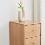 Solid Oak Bedside Table Storage Cabinet