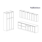 Kitchen Oasis Collection White Matte Color Base Size 10Ft Wide - 123x50