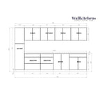 Kitchen Elegant Collection Natural Teak & Black Color Base Size 11Ft Wide - 135x24