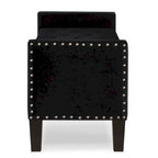 Black / Gray / Beige / Navy Velvet Tufted Storage Bench with Nailhead Trim, Single