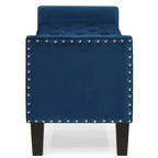 Black / Gray / Beige / Navy Velvet Tufted Storage Bench with Nailhead Trim, Single