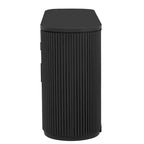 Vertical Striped Door Storage Cabinet with Metal Handles, Adjustable, Suitable for Study, Entryway and Living Room