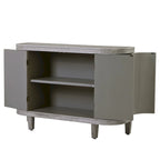 Black/Navy/White/Gray 2-Door Antique Pattern Storage Cabinet, 33.5"H