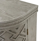 Black/Navy/White/Gray 2-Door Antique Pattern Storage Cabinet, 33.5"H