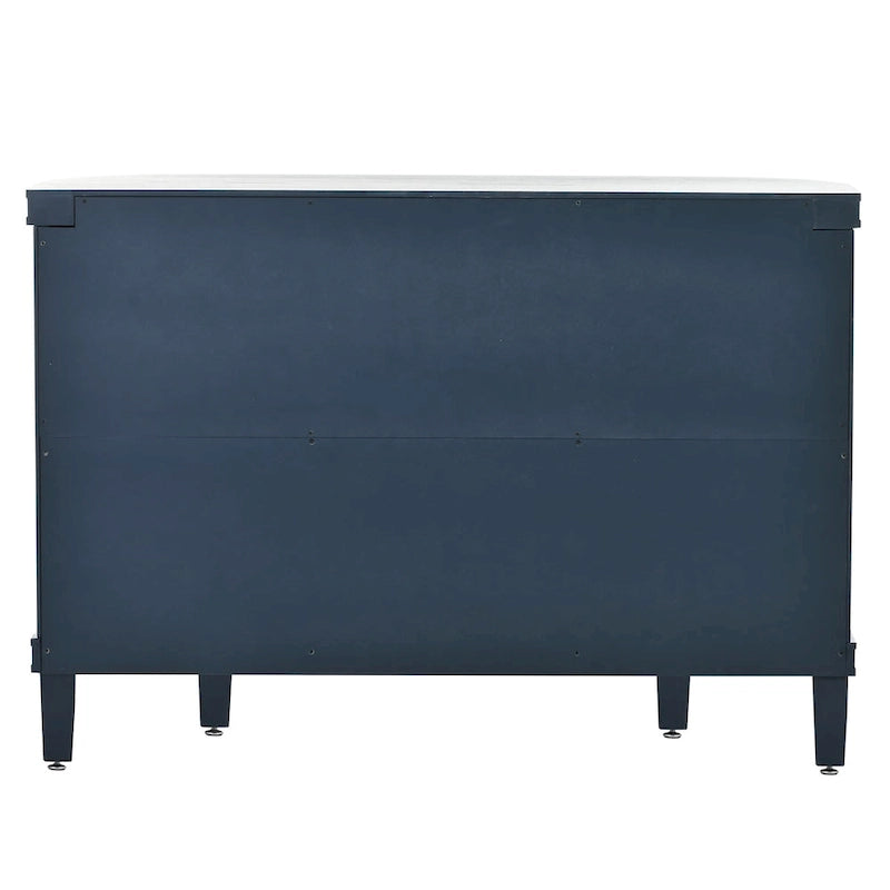 Black/Navy/White/Gray 2-Door Antique Pattern Storage Cabinet, 33.5"H