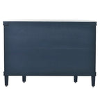 Black/Navy/White/Gray 2-Door Antique Pattern Storage Cabinet, 33.5"H