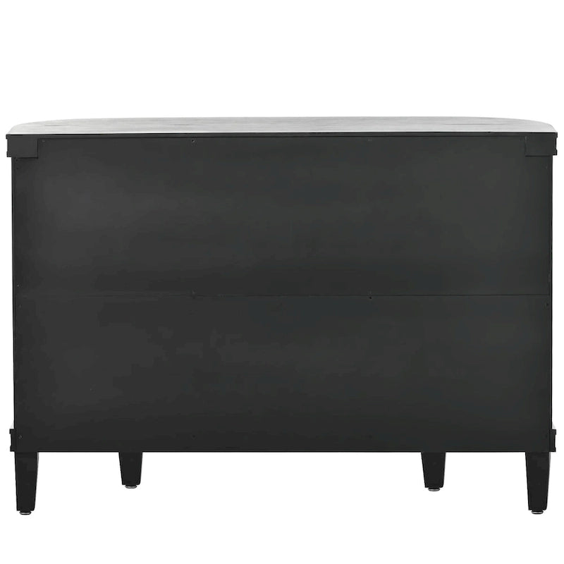 Black/Navy/White/Gray 2-Door Antique Pattern Storage Cabinet, 33.5"H