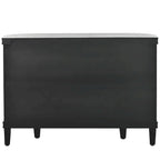 Black/Navy/White/Gray 2-Door Antique Pattern Storage Cabinet, 33.5"H