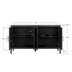 4 Door Wooden Twill Sideboard American Country Vintage Old Living Room