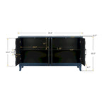 4 Door Wooden Twill Sideboard American Country Vintage Old Living Room