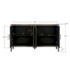 4 Door Wooden Twill Sideboard American Country Vintage Old Living Room