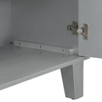 Black / Silver Geometric Pattern Sideboard with Adjustable Shelves, Single, Freestanding
