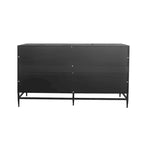 Black 4-Door Fluted Sideboard with Adjustable Shelves