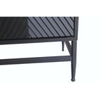 Black 4-Door Fluted Sideboard with Adjustable Shelves