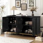 Modern Sideboard with 4 door cabinet with Metal Handles and Adjustable Shelves