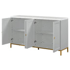 Modern Sideboard with 4 door cabinet with Metal Handles and Adjustable Shelves