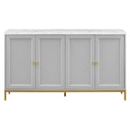 Modern Sideboard with 4 door cabinet with Metal Handles and Adjustable Shelves