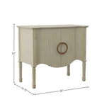 Distressed Cream 2-Door Server with Brass Handles, 36"W