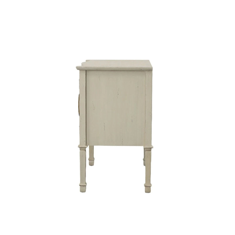 Distressed Cream 2-Door Server with Brass Handles, 36"W