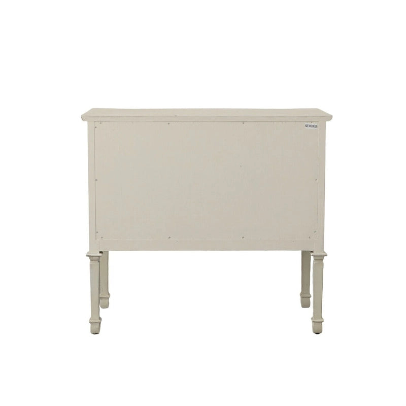 Distressed Cream 2-Door Server with Brass Handles, 36"W
