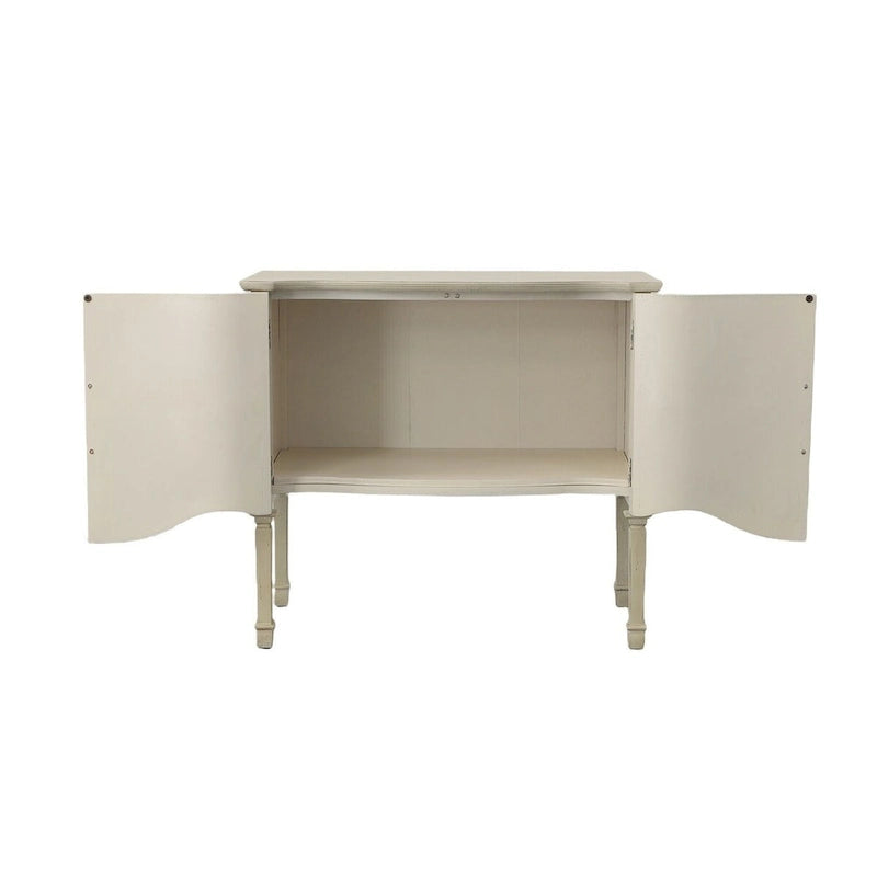 Distressed Cream 2-Door Server with Brass Handles, 36"W