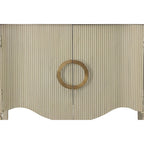 Distressed Cream 2-Door Server with Brass Handles, 36"W