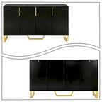 Modern Stylish Freestanding Wooden Sideboard with Imitation Marble Sticker TableTop