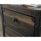 Carbon Oak 2-Drawer Mobile File Cabinet with Locking Casters