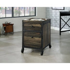 Carbon Oak 2-Drawer Mobile File Cabinet with Locking Casters