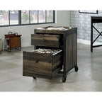 Carbon Oak 2-Drawer Mobile File Cabinet with Locking Casters