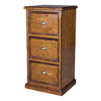 Brown 3-Drawer Reclaimed Pine File Cabinet, 23"W
